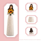 Sunflower Gifts for Women, Gifts for Mom, Sisters, Friends Who Love Sunflower, Hand Painted Woman Holding Flower Figurine - style: Sunflower