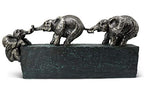 Vaudagio Sculpture Family Ties - Timeless Symbol of Families & Team Togetherness - Ornament 17 inch Long in Grey & Silver - Statue Elephant as a Gift or Decoration - Elephants Stronger Together