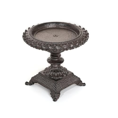 Sungmor Cast Iron Candle Holder - Rustic Style Decorative Pillar Candle Holders, Center Pieces Decoration for Table, Modern Farmhouse French Country Decor, 6.5" Candle Stand Fits Multi-Size Candles - color: Flower - 5.7inch Tall