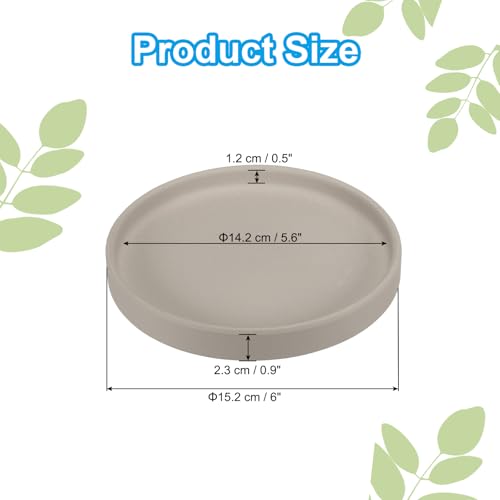 PATIKIL 6 Inch Round Ceramic Plant Saucer, Plant Saucer Tray Flower Planter Drip Tray for Indoors Outdoors Patio Balcony, Gray - color: Gray