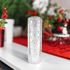 WGVI Hurricane Candle Holder Sleeve, W: 3", Ht: 10", Silver Speckled Glass Cylinder Open Both Ends, Chimney Tube Shade, 1 Piece - size: 3x10"H