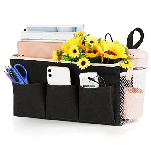 Loghot Bedside Caddy/Bedside Storage Bag Hanging Organizer for Bunk and Hospital Beds,Dorm Rooms Bed Rails,Can be Placed Glasses,Books,Mobile Phones,Keys (New Black) - color: 1pc New Black