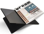 Honygebia Black Acrylic Book Stands - Cross Frame Acrylic Book Holder, Open Bookstand for Display and Reading, Suitable for Art, Bible, Cookbook, Easel, Magazine, Textbooks 12.5" x 9.5" x 5.5" - color: Black