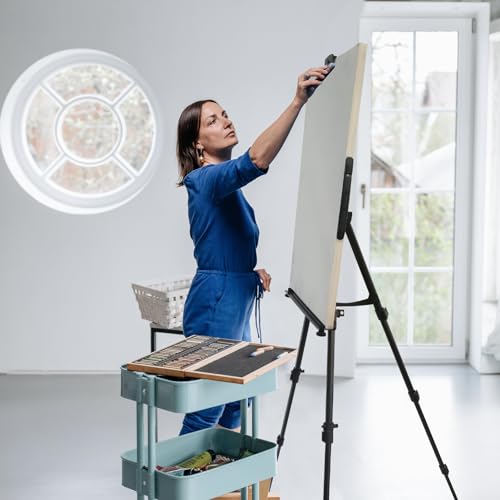 Art Easel for Painting and Display – 3pcs Adjustable Floor 66 Inch Folding Aluminum Easel Stand for Sign - Table Top Canvas Stand - Portable Drawing Paint Heavy Duty for Artist Adults Holder or Teen - style: 66B 3-Pack