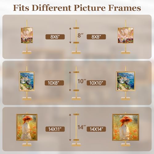 1pcs Adjustable Tabletop Easel Stand for Picture Frames, Picture Easels for Display, Gold Easel, Picture Frame Stand, Adjustable Art Easel.(18inch,Gold) - color: Gold, size: 18inch