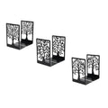 YXQ Book Ends for Shelves Decorative,Tree Metal Bookend Supports for Home Office School Heavy Books, Set of 3 Black Book Holders for Shelf Unique Decoration Book Stoppers