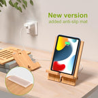 Pezin & Hulin Bamboo Tablet Stand Adjustable, Desktop Cell Phone Stand Holder Dock Compatible with Pad Air/Pro/Mini, E-Reader, Smartphone (Support to 4.7-13" Devices)-Bamboo - color: Large (Bamboo)
