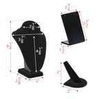 MOOCA Jewelry Display Set, Necklace Display Bust, Earring Organizer, Ring Holder Stand for Showcase and Store, Premium Fabric - color: 4) 9 piece. Black Velvet
