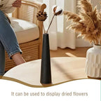 8.5" Black Frosted Ceramic Bud Vase - Conic Single Stem Flower Vase for Home Table Office Desk Decor Slender Minimalist Centerpiece