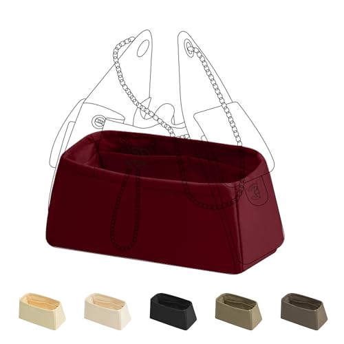 DGAZ Silk Purse Organizer Insert Fits Chanel 25 Handbags，Silky Smooth Bag Organizer，Luxury Handbag & Tote Shaper(Rouge H,Mini) - color: Rouge H, size: Mini