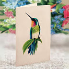 Freshcut Paper Pop Up Cards, Mini Hummingbird Oasis, 6 Inch Life Sized Forever Flower Bouquet 3D Popup Greeting Card, Birthday Cards, Thank You Card, Blank Notecard & Envelope - color: Hummingbird Oasis, size: Mini