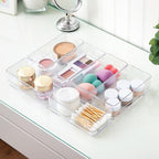 STORi SimpleSort 6-Piece Stackable Clear Drawer Organizer Set | 6" x 3" x 2" Rectangle Trays | Small Makeup Vanity Storage Bins and Office Desk Drawer Dividers | Made in USA - size: 6x3x2" (Set of 6)