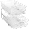 Simple Houseware 2 Tier Bathroom Organizer Tray Pull-Out Sliding Drawer/Under-Sink Storage, Clear - color: Clear