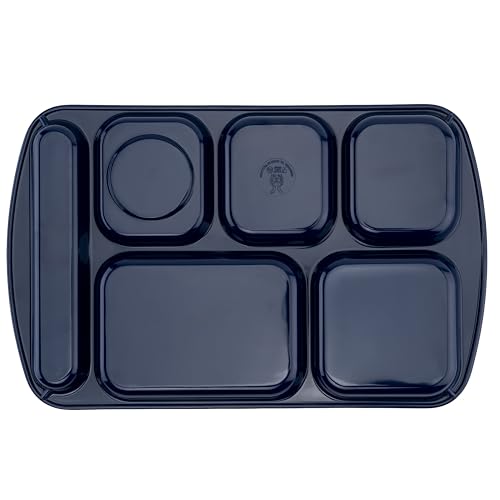 G.E.T. 6 Compartment School Cafeteria Tray, Right Handed, 10" x 15", Navy Blue (4 Pack) - color: Navy Blue, size: 10" x 15", style: 4 Pack Right Handed Trays
