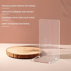 Book Ends for Shelves 6 Pcs Acrylic Bookends Clear Unique Rippled Pattern Book Holder Stand for Heavy Books Home Office School Organizer and Desktop Decorative