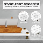 2-Piece Water Absorbing Stone Tray Set – Fast-Dry Diatomite Soap Trays for Bathroom & Kitchen Sink, Gold Finish - color: Gold