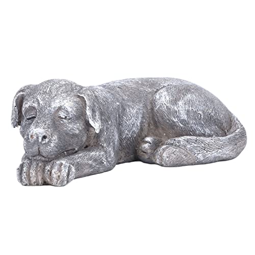 Hapivida Dog Garden Statue, Puppy Garden Memorial Stone Sleeping Dog Sculpture Decor Outdoor Resin Realistics Sculptures Grey - size: Grey Dog