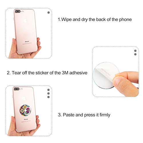 Bonoma Cell Phone Ring Holder Stand, 3 Pack Colorful Mandala 360 Rotation Universal Smartphone Ring Grip Stand Compatible with Smartphones and Tablets - color: Colorful Mandala