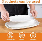 Kassel Ceramic Serving Platter Set | 14”/12”/10” Oval Serving Trays for Entertaining at Parties and Weddings | Oven Safe Large Serving Trays for Tacos, Steak, and Cake - size: Small Oval {14”/12”/10”}