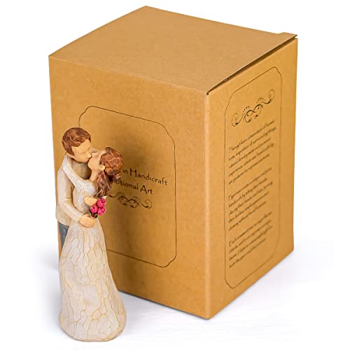 AIDLNS Couple Figurine Gift for Wife - Husband and Wife Hug Statue Hand-Painted Sculpture Romantic Anniversary Birthday Christmas Love Gifts for Girlfriend Boyfriend - color: Couple Figurine