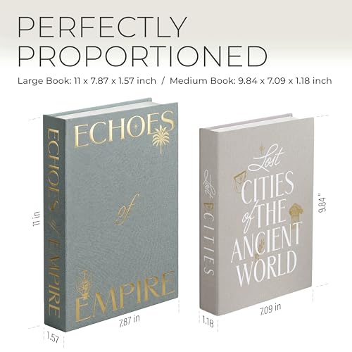Decorative Books for Home Decor – Beige & Grey Linen Faux Books for Decoration: Aesthetic Fake Book Shelf, Living Room, Mantle, Entryway & Coffee Table Decor – Stack Faux Book Storage Box, Set of 2