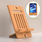 Pezin & Hulin Bamboo Tablet Stand Adjustable, Desktop Cell Phone Stand Holder Dock Compatible with Pad Air/Pro/Mini, E-Reader, Smartphone (Support to 4.7-13" Devices)-Bamboo - color: Large (Bamboo)