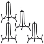 Mocoosy 4 Pack Improved Anti-Slip Plate Stands for Display, 4 Inch Plate Holder Display Stand, Picture Frame Holder Stand, Black Iron Easel Stands for Photo, Decorative Plate and Tabletop Arts - size: 4 Inch