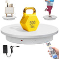 Remote-Controlled Motorized Electric Turntable,Heavy Duty Rotating Display Stand,Speed-Adjustable Rotating Platform,Multi-Mode 360° Photography Turntable for 3D Scan,Photography(23.6in/White) - size: 23.64inch/White/500Lbs Load