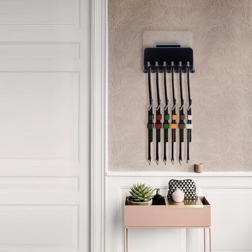 AHANDMAKER Watch Band Holder Organizer Wall Mount Durable Plastic Compact Stand Rack Tray Storage for Home Office Men Women Watch Accessories Desk Decorations - color: Black