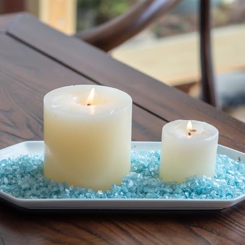 HappyFiller 1.3 LB Light Blue Crushed Glass Sand Fairy Garden Pebble Crush Gravels,Resin Arts DIY Coaster,Wall Art Paint,Craft Glitter,Vase Filler,Candle Holder Decor - color: Light Blue