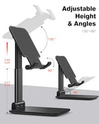 Anozer Tablet Stand Foldable & Adjustable, Portable Monitor Stand 5.55*3.94" Wide, Fit for iPad Holder Stand Compatible with iPad Pro 11, 12.9/for iPad 10.9; Surface Pro; Portable Monitor 4.7-15.6"