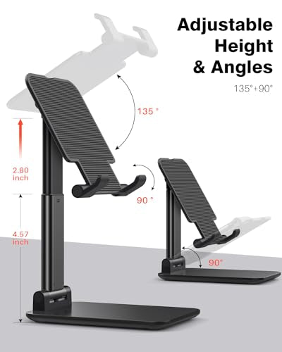 Anozer Tablet Stand Foldable & Adjustable, Portable Monitor Stand 5.55*3.94" Wide, Fit for iPad Holder Stand Compatible with iPad Pro 11, 12.9/for iPad 10.9; Surface Pro; Portable Monitor 4.7-15.6"