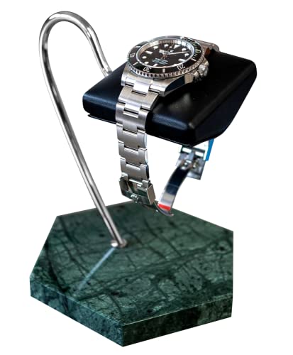 LYS&LYX Watch stand watch display stand watch holder watch Handcrafted watch holder (1-green/silver/black) - color: green/silver/black