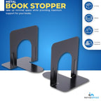 1InTheOffice 3 Pack Heavy Duty Black Metal L-Shaped Non-Skid Bookends for Heavy Books, 6 Pieces
