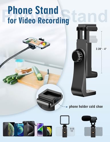 Nineigh Phone Tripod, 85" Tripod for Cell Phone iPhone with Gooseneck, Aluminum Tripods Stand for Video Recording Photo Vlog, Travel Cellphone Tripod with Remote Compatible with iPhone Android - size: 85 Inch