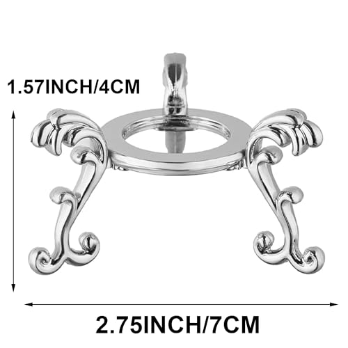 5 Pcs 2.75in Alloy Metal Crystal Ball Stand - Silver Display Sphere Holder for Spheres & Rock - Crystal Holder Stands with Display Function - color: Silver_Large-5pcs