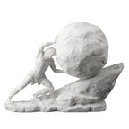 Veronese Design 8 1/8 Inch Sisyphus Pushing The Eternal Boulder Resin Statue Marble White Finish Home Decor Sculpture Greek and Roman Collectible - color: Marble White Finish