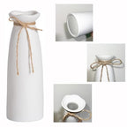 White Ceramic Vase-Flower Vase Dried Flower Vase for Modern Home Decor, Fit for Foyer Living Room Fireplace Bedroom Kitchen,Decent Gift, 8.27" H