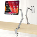 Houele Tablet Stand Holder, Adjustable Foldable Tablet Arm iPad Desk Mount with 360°Rotate Base, Phone Holder iPad Stand for Desk and Bed, Compatible with Tablets, Phones or Other 4-15.6" Device - color: Silver