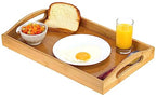 Tray with Large Handles - Bamboo Ottoman Tray, Great for Coffee Table, Couch, Tea, Bar, Breakfast, Dinner, or Any Food - Good for Parties or Bed for Eating (Home It)