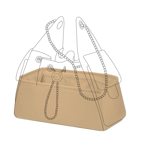 DGAZ Silk Purse Organizer Insert Fits Chanel 25C Hobo Bags，Silky Smooth Bag Organizer，Luxury Handbag & Tote Shaper(Large,Chai) - color: Chai, size: Large
