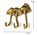 Brass Mushroom Wall Hook Sculpture Unique Decorative Hook for Home Office and Restaurant Decor