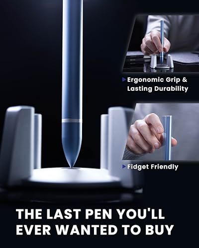 novium Hoverpen - Luxury Pen for Men & Women, Vertically Standing Executive Ballpoint Pen with Top Grade Free-Flowing Ink Refill, Metal Made, Unique Gifts, Luxury Pen for Men, Mens Gifts Ideas - color: Midnight Blue