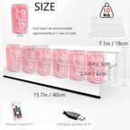 YMVV 15.7 IN Clear Acrylic Display Riser Shelf with LED light,3 Tier Display Step Shelves Holder, Perfume Cologne Organizer Holder,Pops Toys Figures, Clear Cupcake Riser, Dessert Shelf ,2 Pack - color: LED+15.7IN+2 Pack