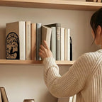 2 Pcs Metal Bookends, Unique Cat Book Ends for Shelves Sturdy Book Organizers and Decorative Books Accessories for Home Office and Library - style: Cat Tree