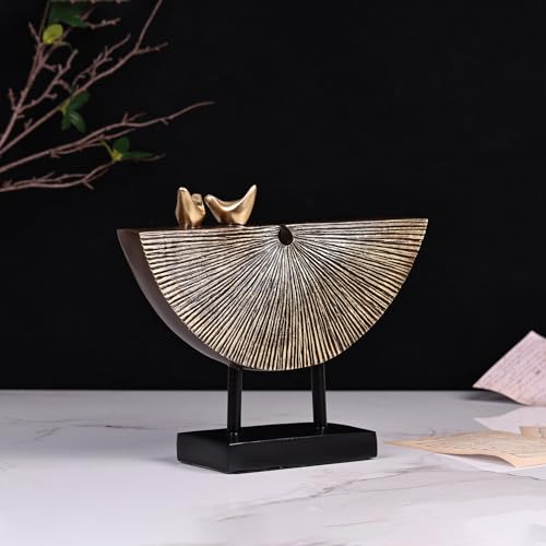 orenm Vintage Gold Home Decor Statues,Modern Abstract Sculpture Decor,Unique Line Decor for Home Interior Accent Decor Aesthetics,Living Room,Office, Coffee Table, Shelf Sculpture (Vintage Gold)