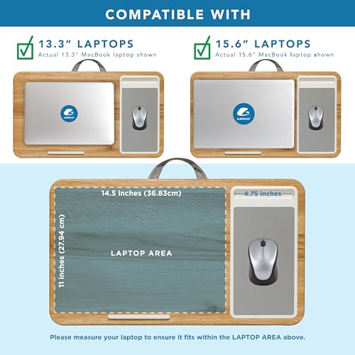LAPGEAR Home Office Lap Desk with Device Ledge, Mouse Pad, and Phone Holder - Oak Woodgrain - Fits up to 15.6 Inch Laptops - Style No. 91589 - color: Oak Woodgrain, size: Home Office