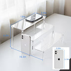 BYCY Acrylic 3-Tier Riser Display Shelf for Figurines, Desserts Holder, Collections Organizer and Cosmetic Items Shelf (3tier-Clear) - color: 3tier-clear