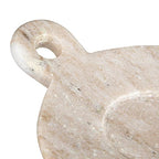 Creative Co-Op Hand-Carved Marble Dish with Handle, Beige - color: Beige, size: 5" x 4"