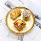 Antrader Round Gold Tray,Stainless Steel Tray for Jewelry Bar Jewelry Dish Key,1Pcs - color: Gold-large